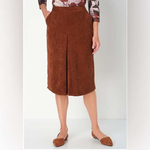 Christopher & Banks Dresses & Skirts - NWT Christopher Banks Inverted Box Pleat Corduroy Midi Skirt